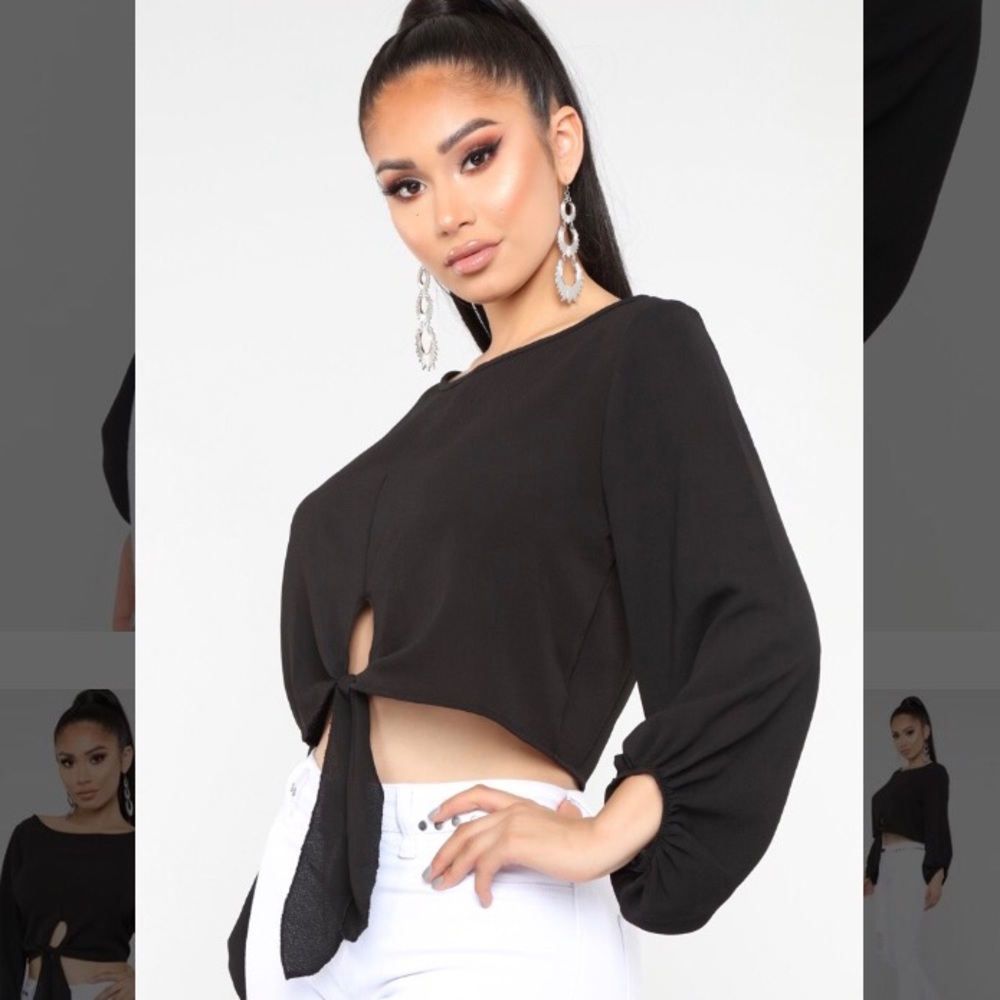 Fashion Nova Swipe Right Top - Black - Small